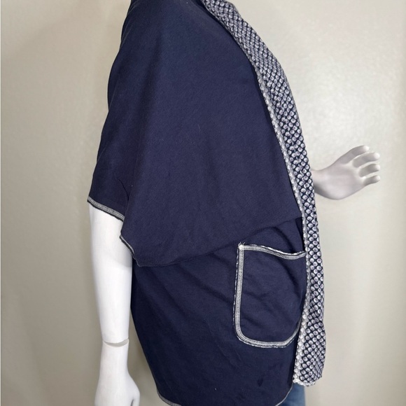 Lucky Brand Women's Kimono Shawl Navy Boho Reversible XL.  #244 - Picture 3 of 11